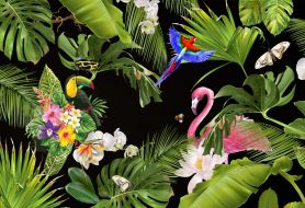 Фреска Тропические птицы