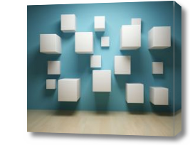 Картина Абстракт белые кубы