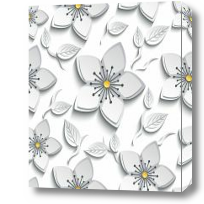 Картина Белые абстрактные цветы 3d
