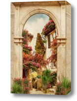 Картина Дворик с растениями в Италии