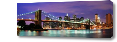 Картина Бруклинский мост под фиолетовым небом