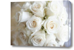 Картина букет белых роз