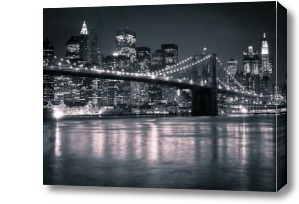 Картина Бруклинский мост в ночных огнях