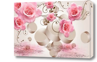 Картина Объемные розы в розовых тонах