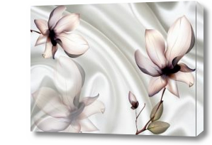 Картина 3д Цветы и белая ткань